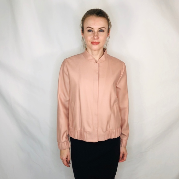 Cuyana Jackets & Blazers - Cuyana Blush Millenial Pink Bomber Jacket Wool 706